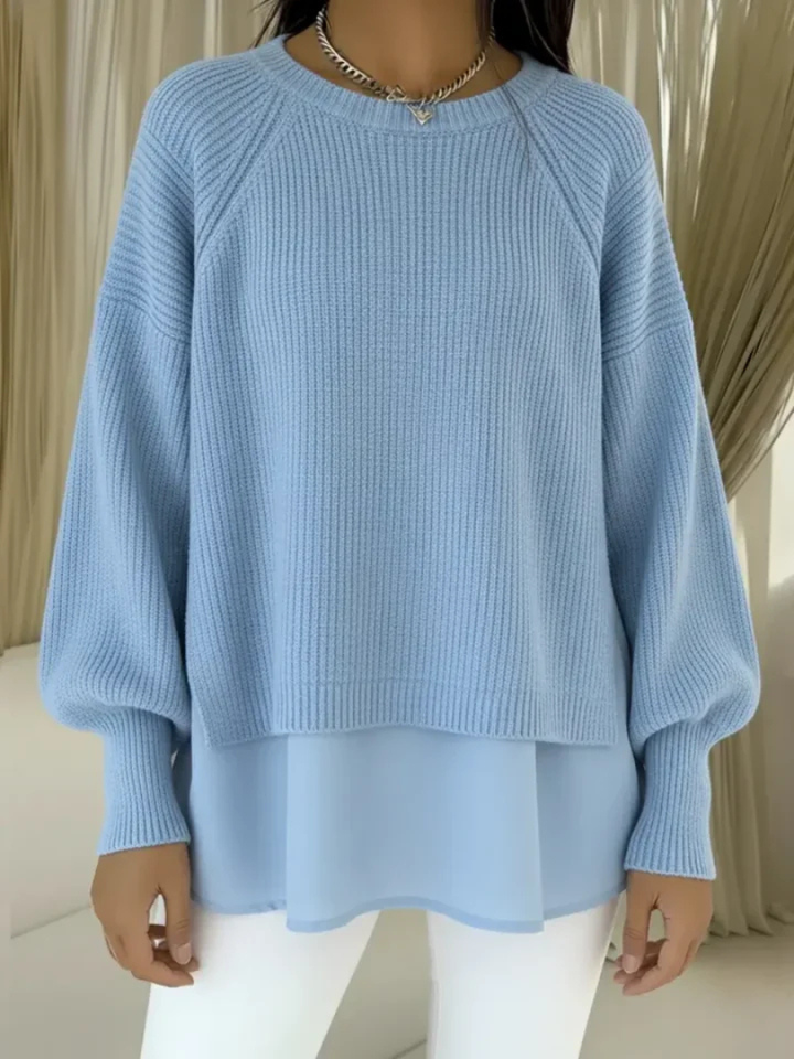 Amélie | Pull en maille à effet superposé