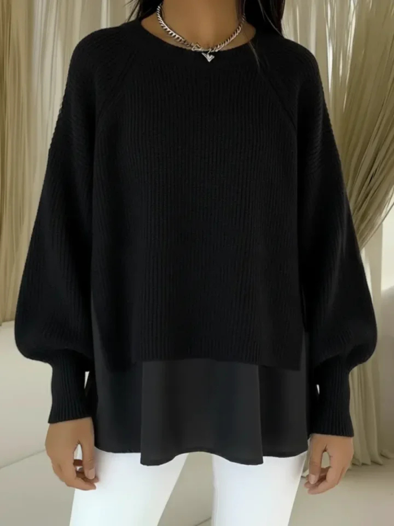 Amélie | Pull en maille à effet superposé