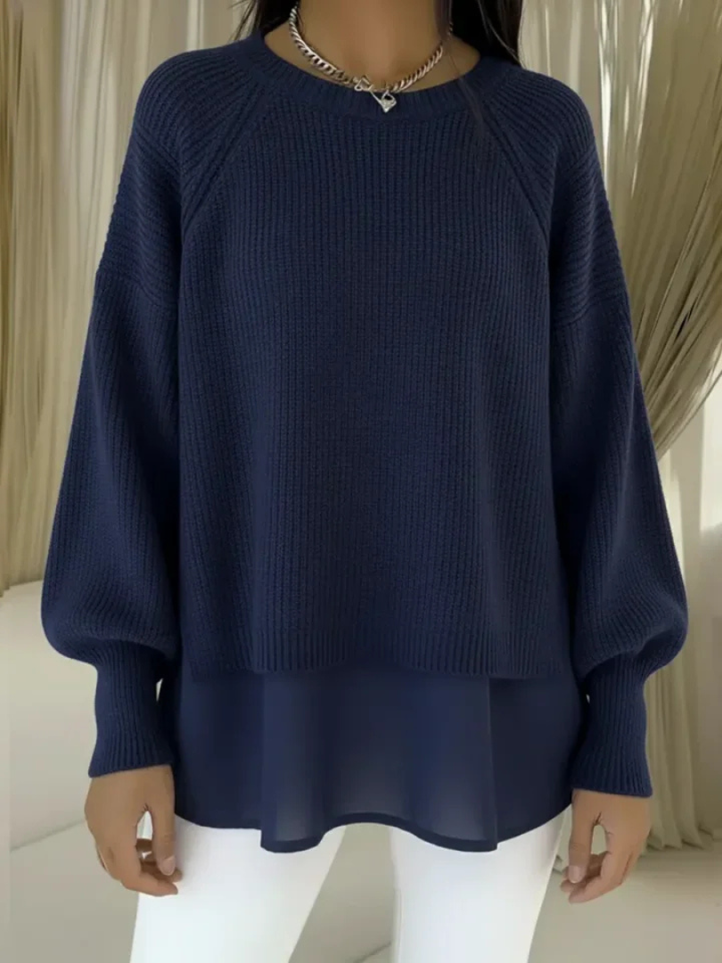 Amélie | Pull en maille à effet superposé