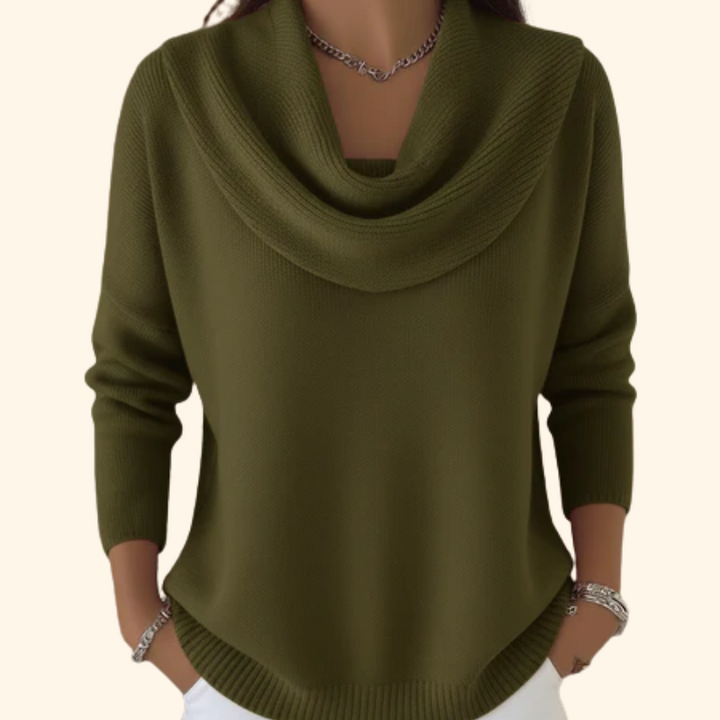 Noémie | Pull à col drapé