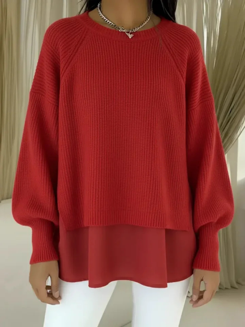 Amélie | Pull en maille à effet superposé