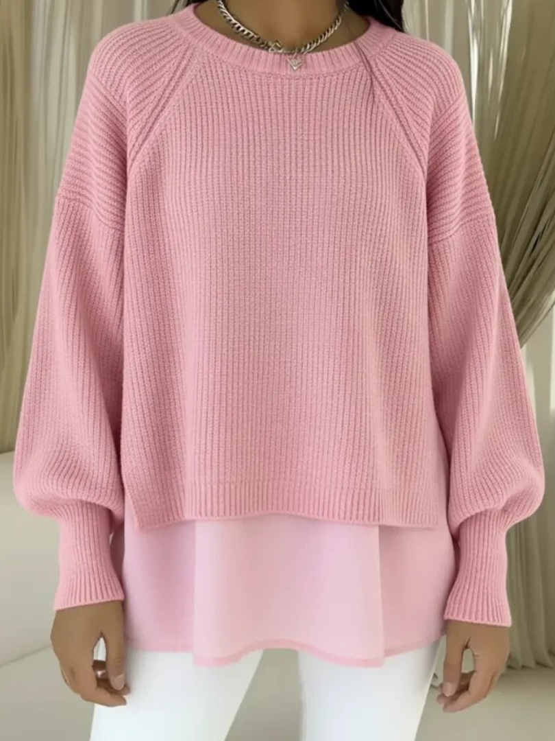 Amélie | Pull en maille à effet superposé