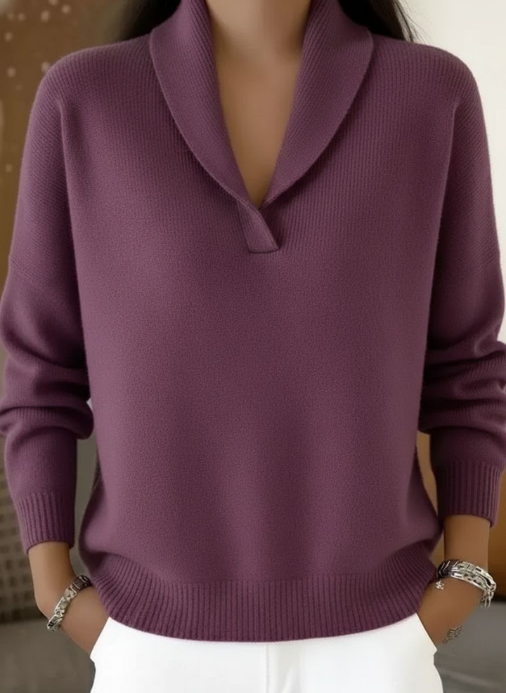 Léonie | Pull à col châle en V