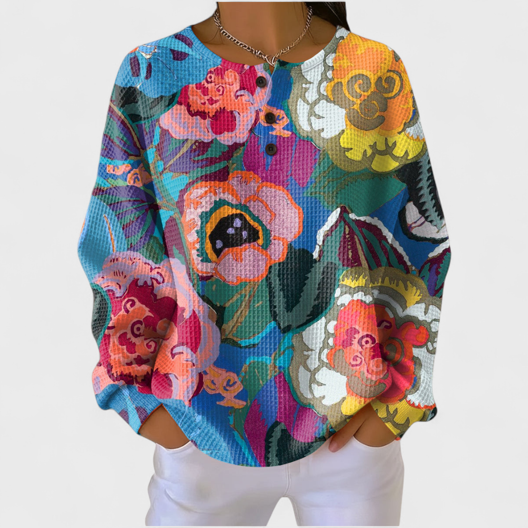 Juliette | Sweatshirt avec de grandes fleurs colorées