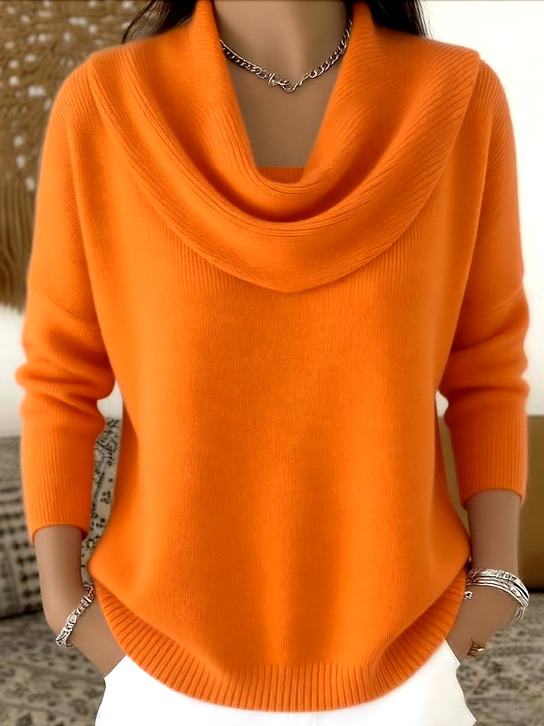 Noémie | Pull à col drapé