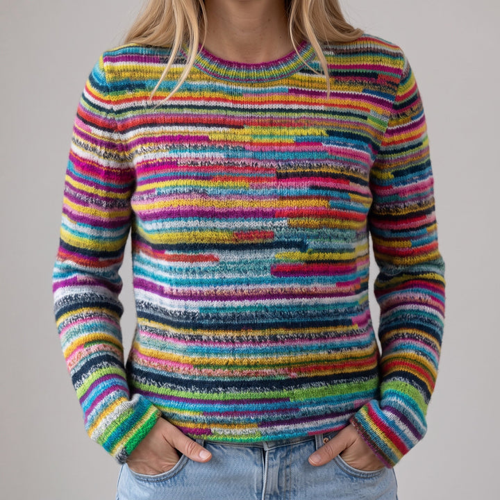 Das Gretel | Pull rétro coloré avec motif à rayures