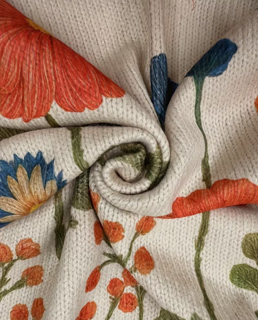 Charlotte - Cardigan zippé champ de fleurs sauvages