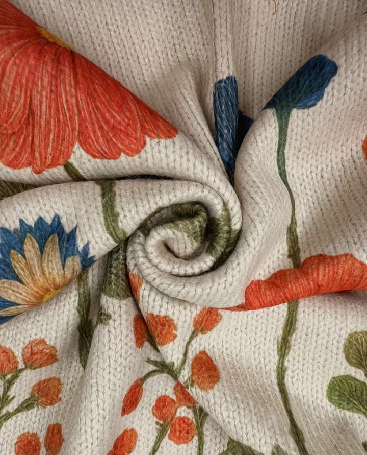 Charlotte - Cardigan zippé champ de fleurs sauvages