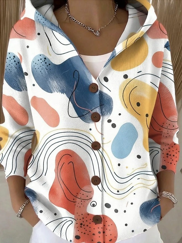 Camille | Cardigan à capuche imprimé