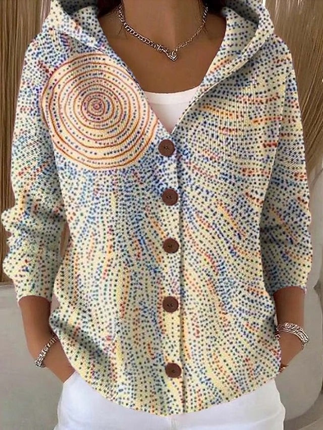 Camille | Cardigan à capuche imprimé
