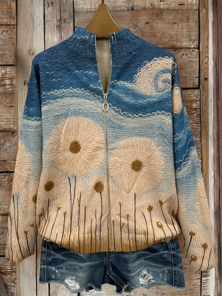 Sabine - Cardigan zippé matelassé Dandelion Meadow