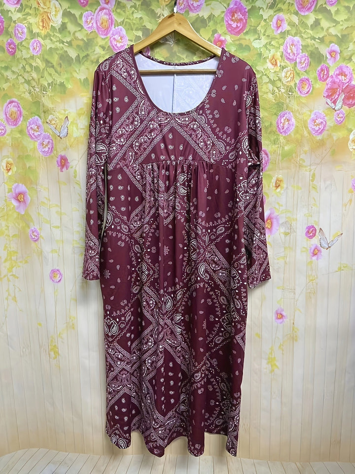 ELOWEN | ROBE MIDI À MANCHES LONGUES CASUAL