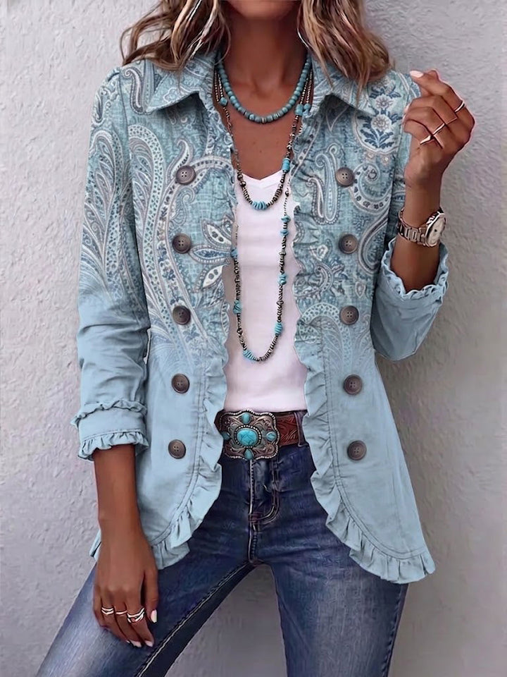 Adeline | Veste à volants imprimée paisley vintage