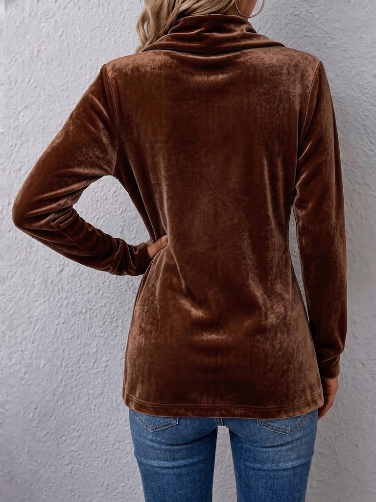 Avery | Veste à manches longues ouverte avec accent bouton vintage