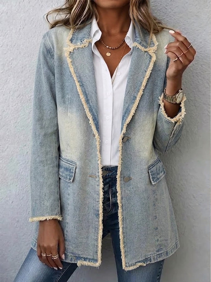 Hannah | Blazer surdimensionné de style vintage avec bords bruts