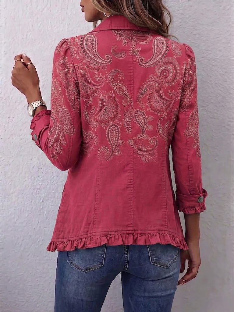 Camila | Veste à volants en imprimé paisley vintage
