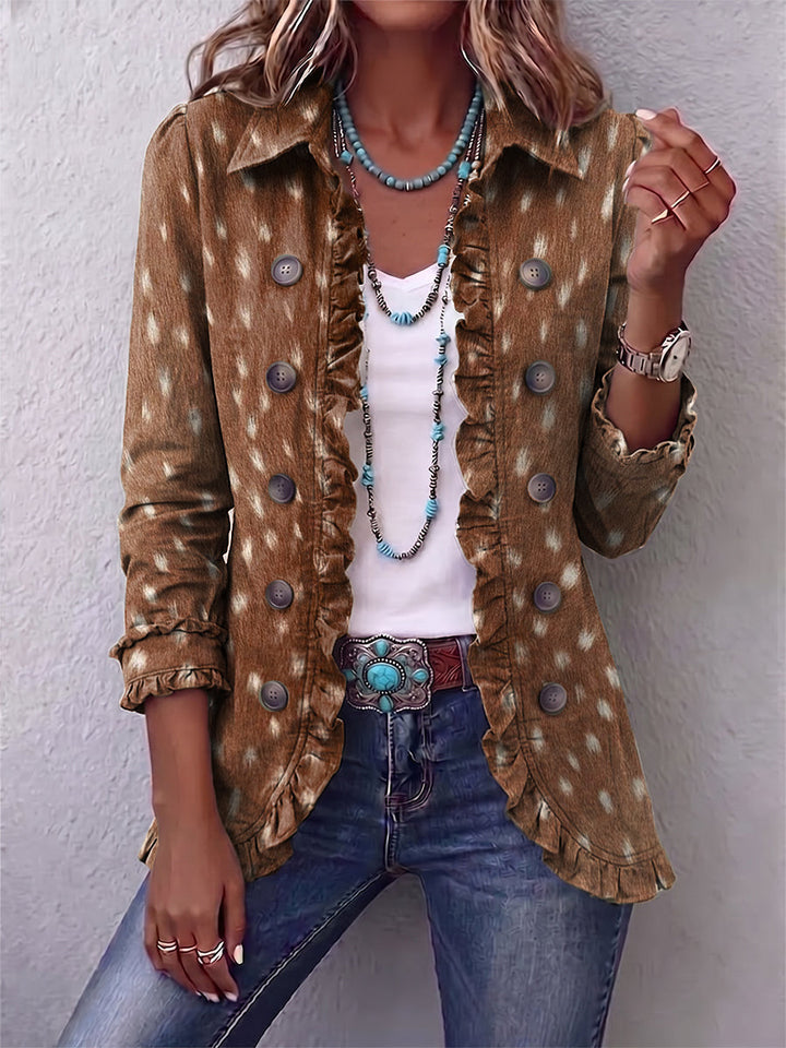 Layla | Veste Roulée à Imprimé Animalier Bohème