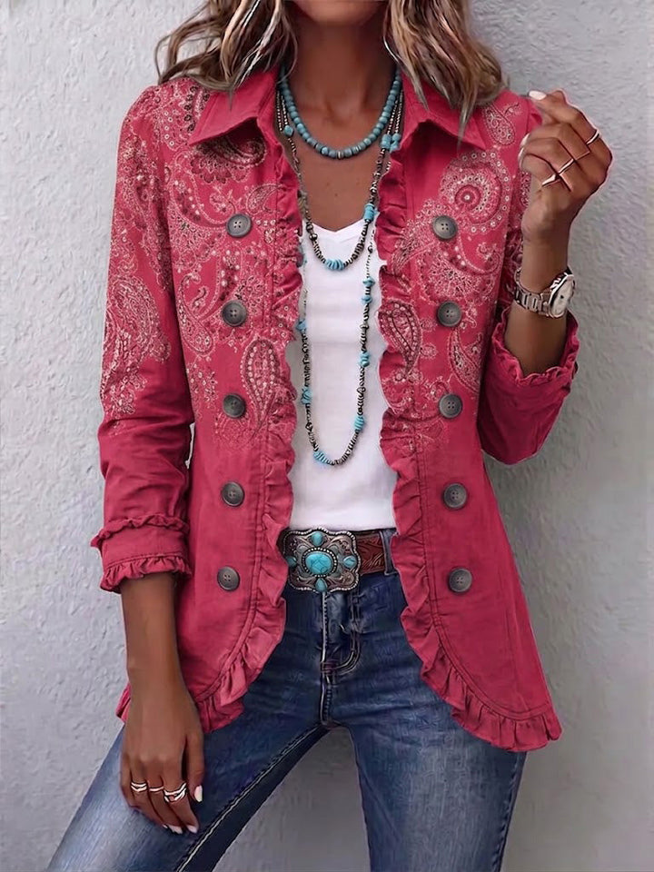 Camila | Veste à volants en imprimé paisley vintage