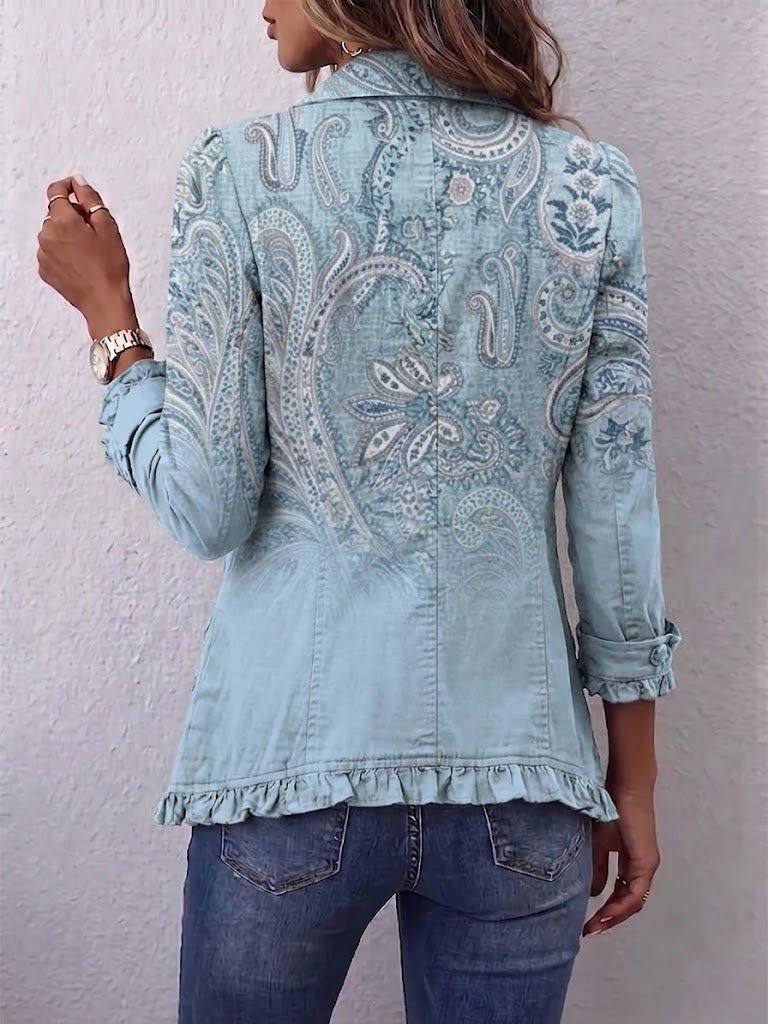Adeline | Veste à volants imprimée paisley vintage