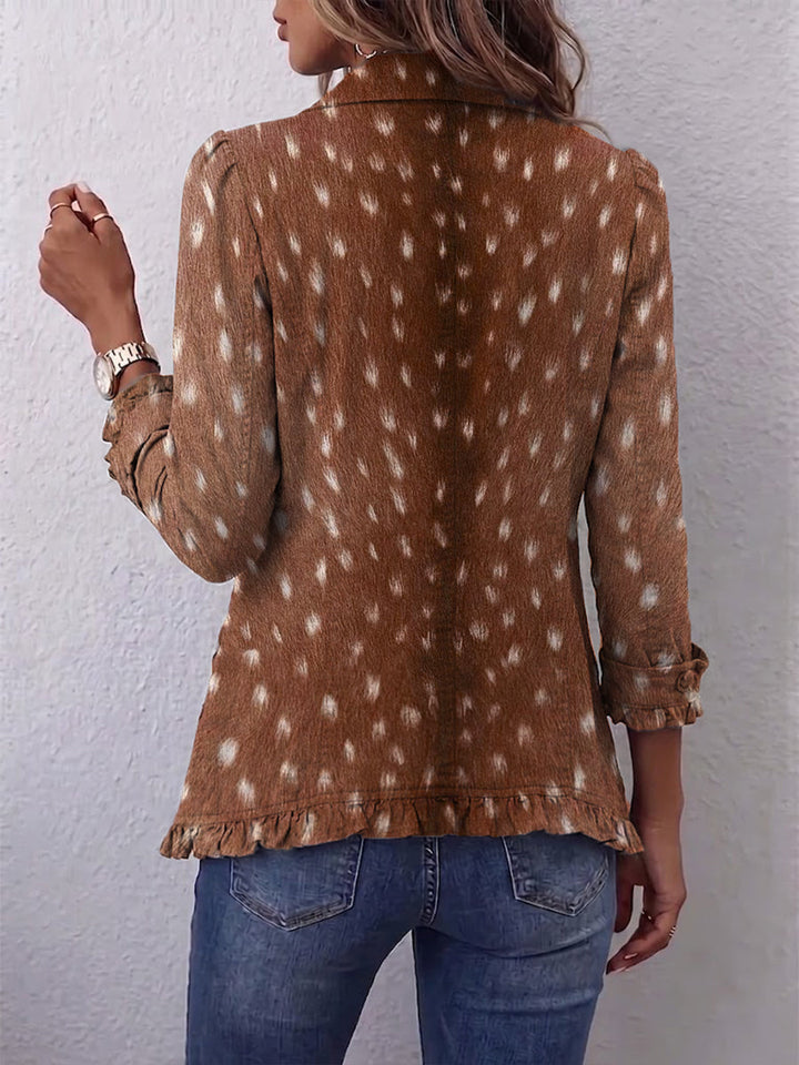 Layla | Veste Roulée à Imprimé Animalier Bohème