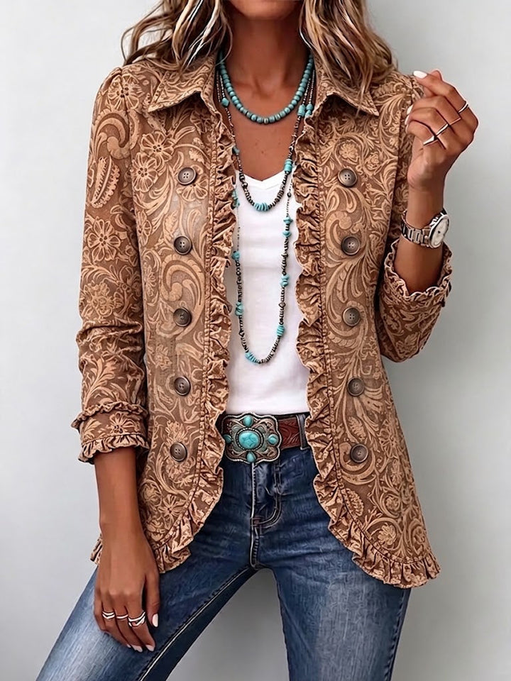 Madison | Veste à volants en imprimé floral vintage bohème