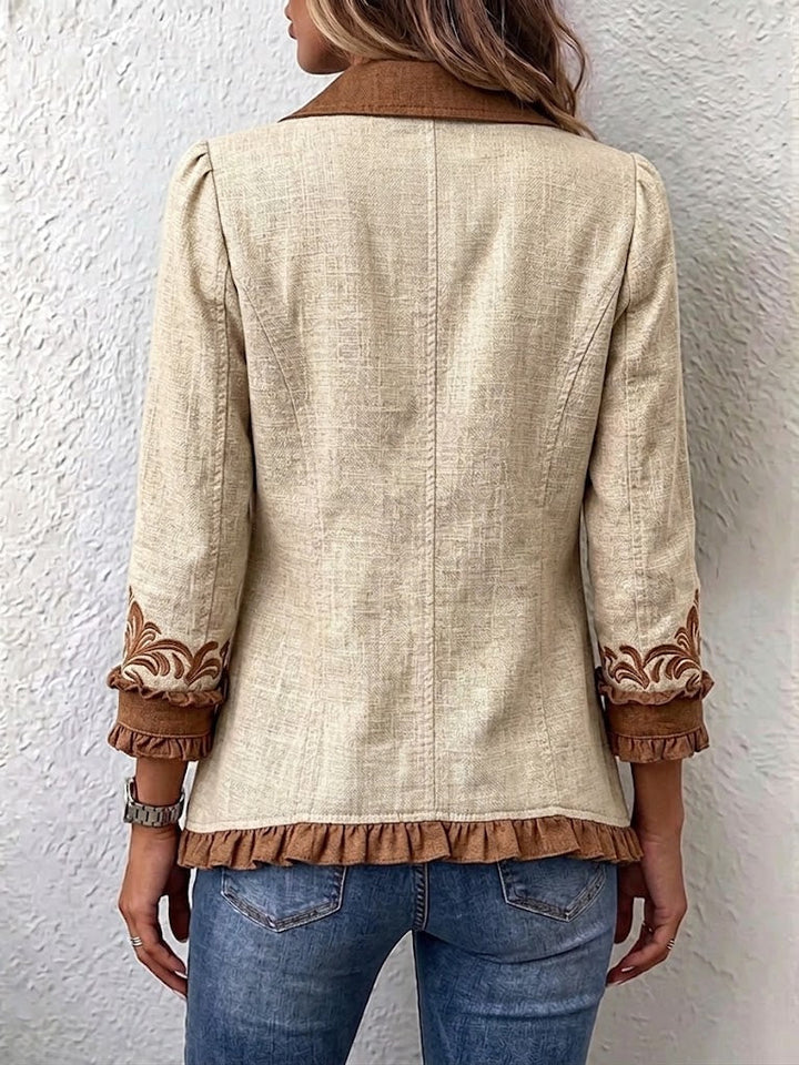 Scarlett | Veste Ruffle Florale Bohémienne Vintage