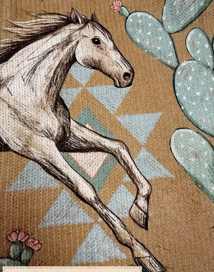 Laurence - Cardigan zippé avec chevaux du désert et cactus