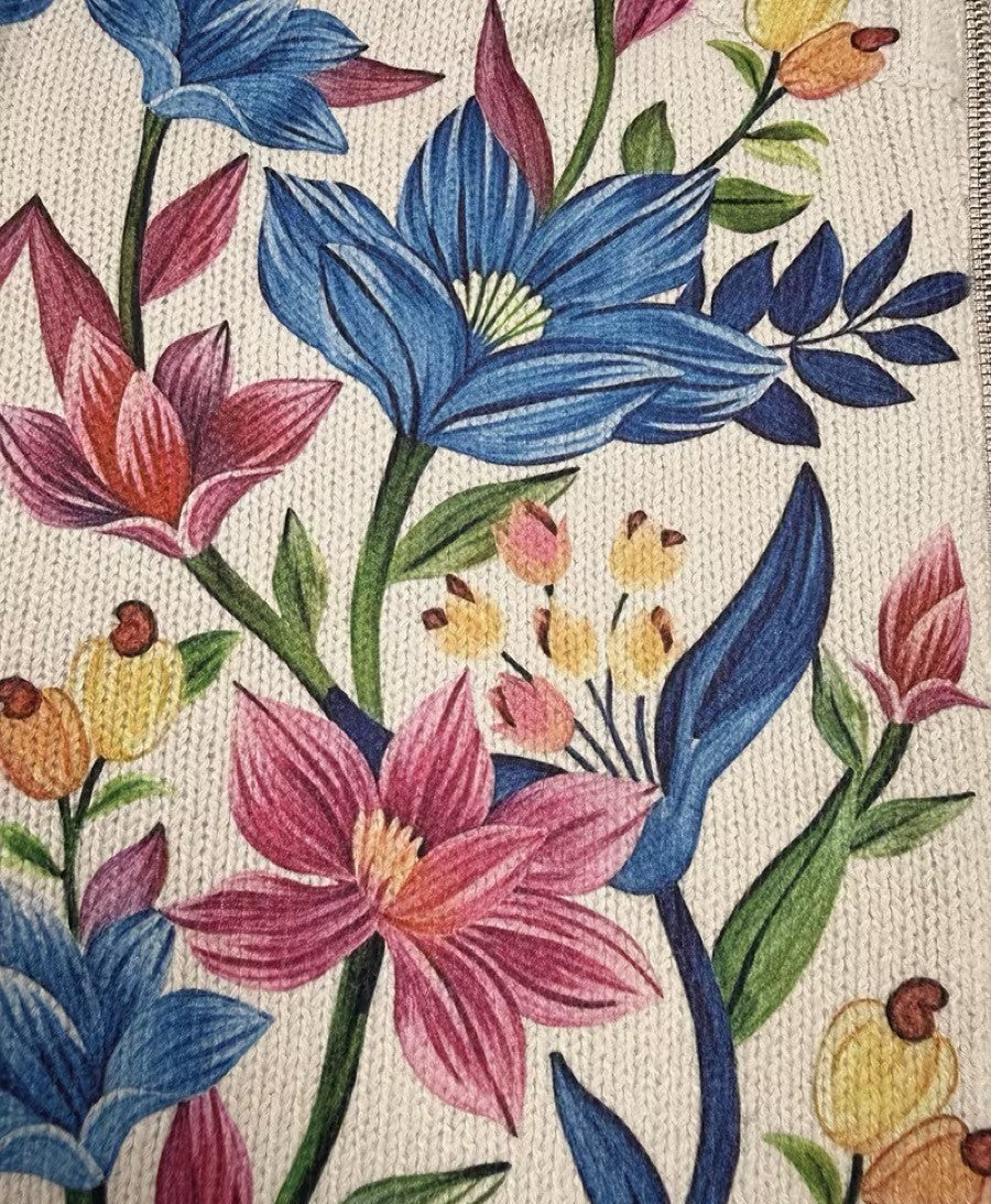 Estelle - Cardigan zippé floral de jardin botanique